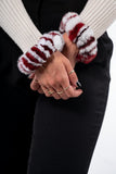 White Red Rex Rabbit Fur Cuffs