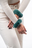 Green Rex Rabbit Fur Cuffs