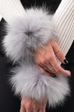 Grey Fox Fur Cuffs