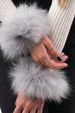 Grey Fox Fur Cuffs
