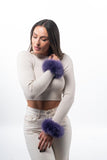 Purple Fox Fur Cuffs