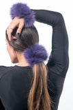 Purple Fox Fur Cuffs