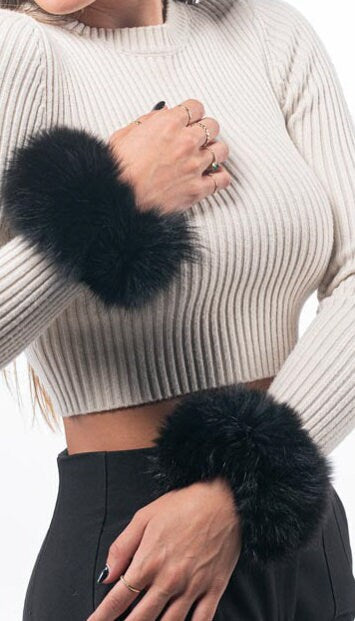 Black Fox Fur Cuffs