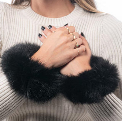 Black Fox Fur Cuffs