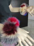 Colorful Fox Fur Cuffs