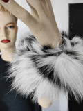Black White Fox Fur Cuffs