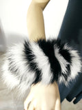 Black White Fox Fur Cuffs