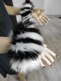 Black White Fox Fur Cuffs