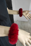 Red Rex Rabbit Fur Cuffs