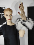 Black White Fox Fur Cuffs