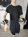 Black White Fox Fur Cuffs