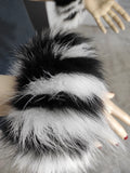 Black White Fox Fur Cuffs