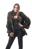 GORGEOUS Real Brown Mink Pelt Fur Coat for Women • Personalized Mink Fur Jacket • Timeless Style and Elegance