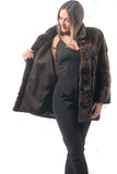 GORGEOUS Real Brown Mink Pelt Fur Coat for Women • Personalized Mink Fur Jacket • Timeless Style and Elegance