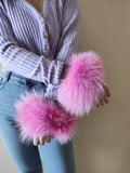 Fuchsia Fox Fur Cuffs