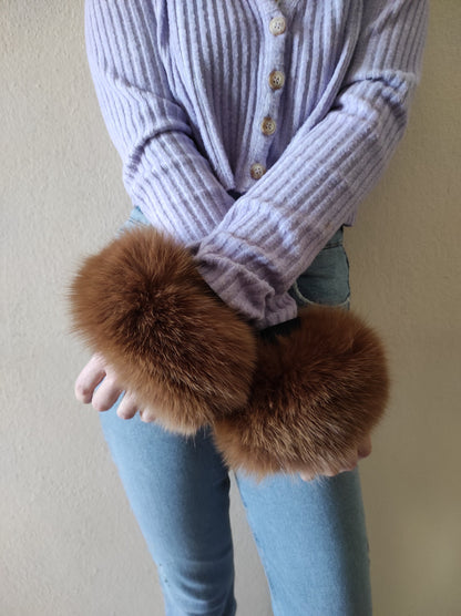 Brown Fox Fur Cuffs