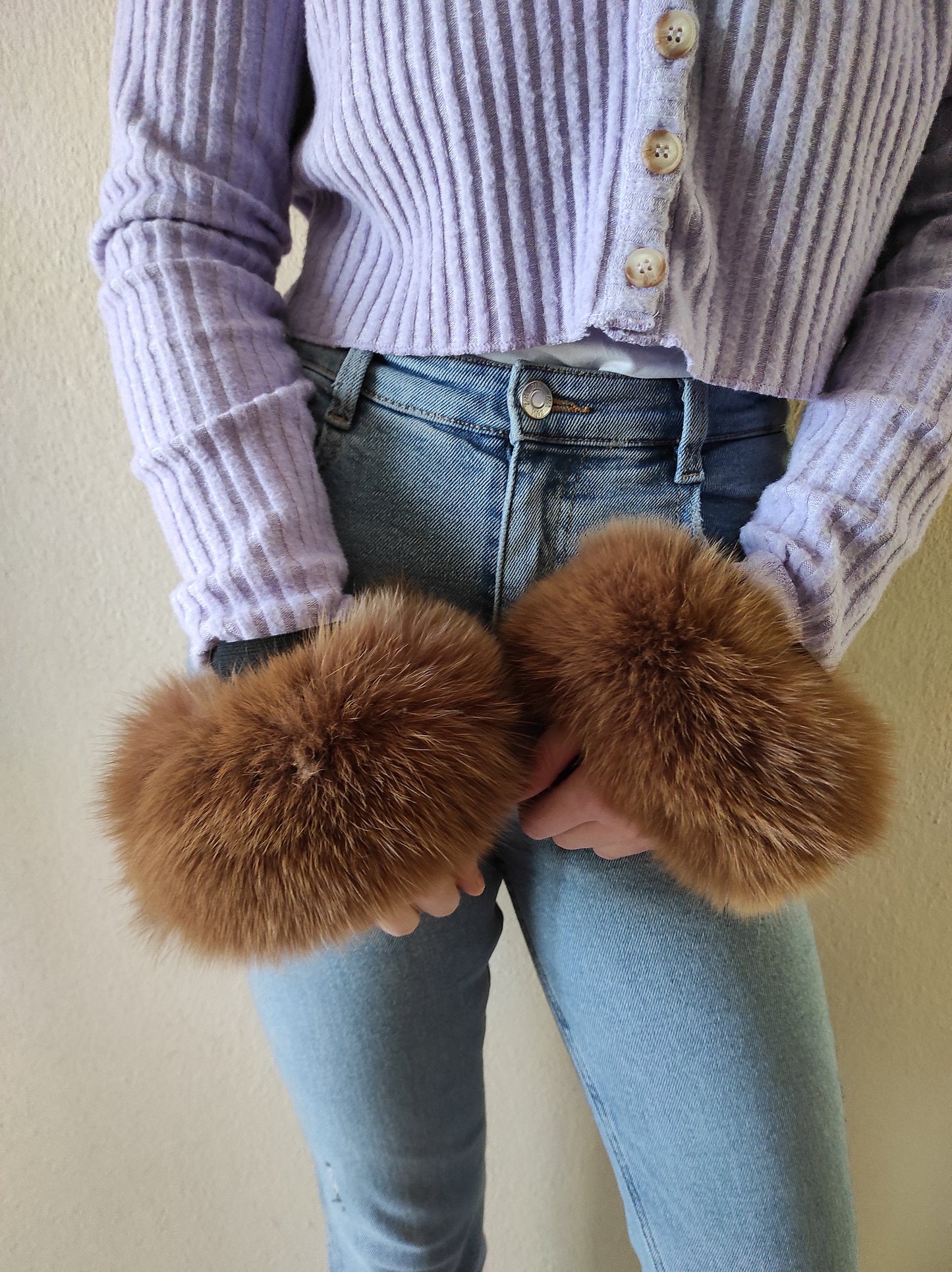 Brown Fox Fur Cuffs