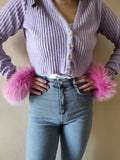 Fuchsia Fox Fur Cuffs