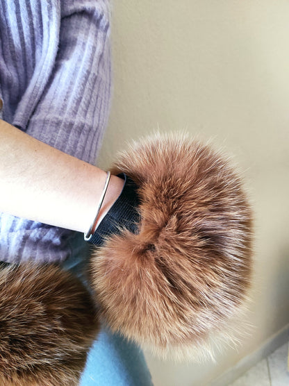 Brown Fox Fur Cuffs