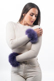 Purple Fox Fur Cuffs