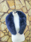 Φουλάρι με γούνινο γιακά Blue Fox • Vintage υφασμάτινο γιακά από γούνα • Δώρο με γούνα