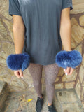 Blue Fox Fur Cuffs