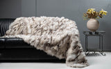 Real Fox Fur Blanket Throw • Luxury Genuine Fur Blanket Bedspread • Housewarming Gift • Vintage Fur Blanket for Living Room