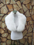 Wedding fur collar, White fox fur collar, Fox fur collar, Wedding fur stole,  Bridal fur stole, Fur wrap, Bridal fur bolero