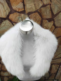 Wedding fur collar, White fox fur collar, Fox fur collar, Wedding fur stole,  Bridal fur stole, Fur wrap, Bridal fur bolero