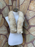 Natural Fur trim for hood • Real Fox Fur Collar Scarf •  Fur Trim for Jacket • Beige Natural Hood Fox Trim