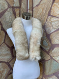 Natural Fur trim for hood • Real Fox Fur Collar Scarf •  Fur Trim for Jacket • Beige Natural Hood Fox Trim