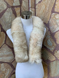 Natural Fur trim for hood • Real Fox Fur Collar Scarf •  Fur Trim for Jacket • Beige Natural Hood Fox Trim