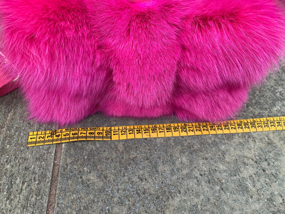 Real Fuchsia Fox Fur Bag • Luxury Genuine Fur Shoulder Bag • Gift for her • Vintage Fur Accessorie