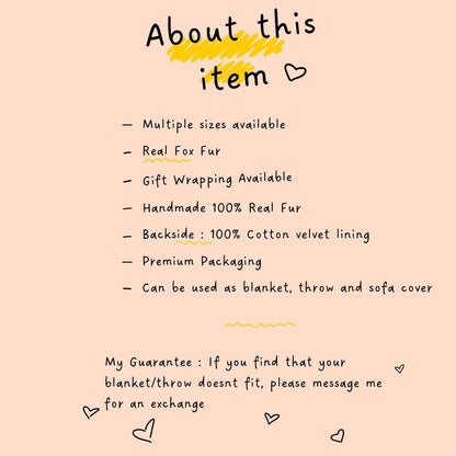 Dark Brown Fox fur throw blanket